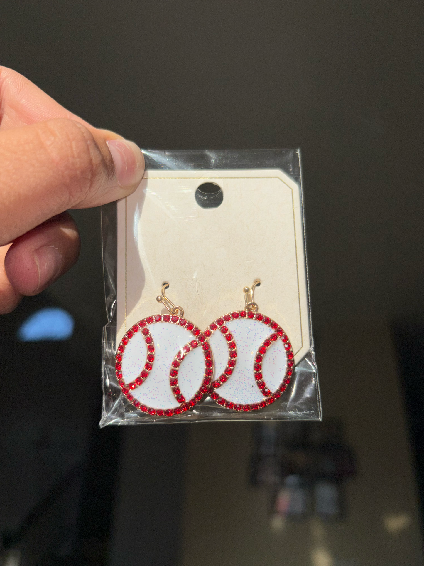 Deluxe Dangling Baseball Earrings